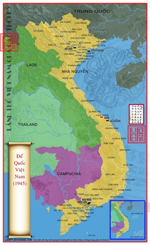 Bản đồ Đế quốc Việt Nam năm 1945
