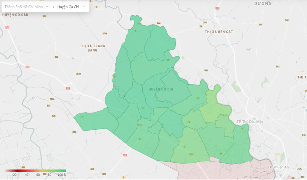 Bản đồ vùng xanh huyện Củ Chi