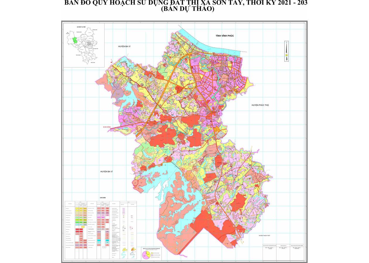 Bản đồ quy hoạch Thị xã Sơn Tây
