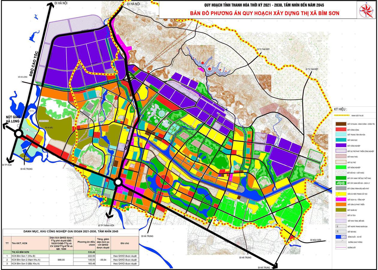 Bản đồ quy hoạch Thị xã Bỉm Sơn