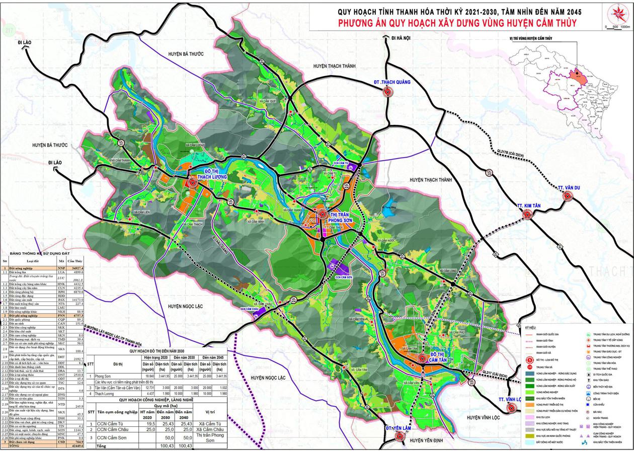 Bản đồ quy hoạch Huyện Cẩm Thủy