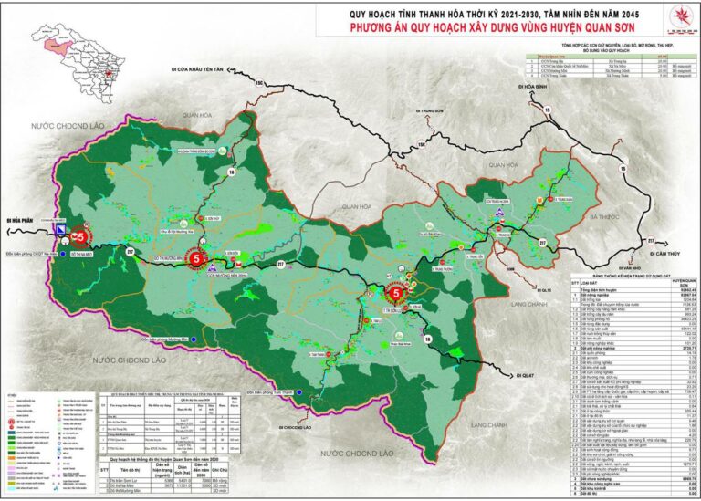 Tổng hợp thông tin và bản đồ quy hoạch Huyện Quan Sơn