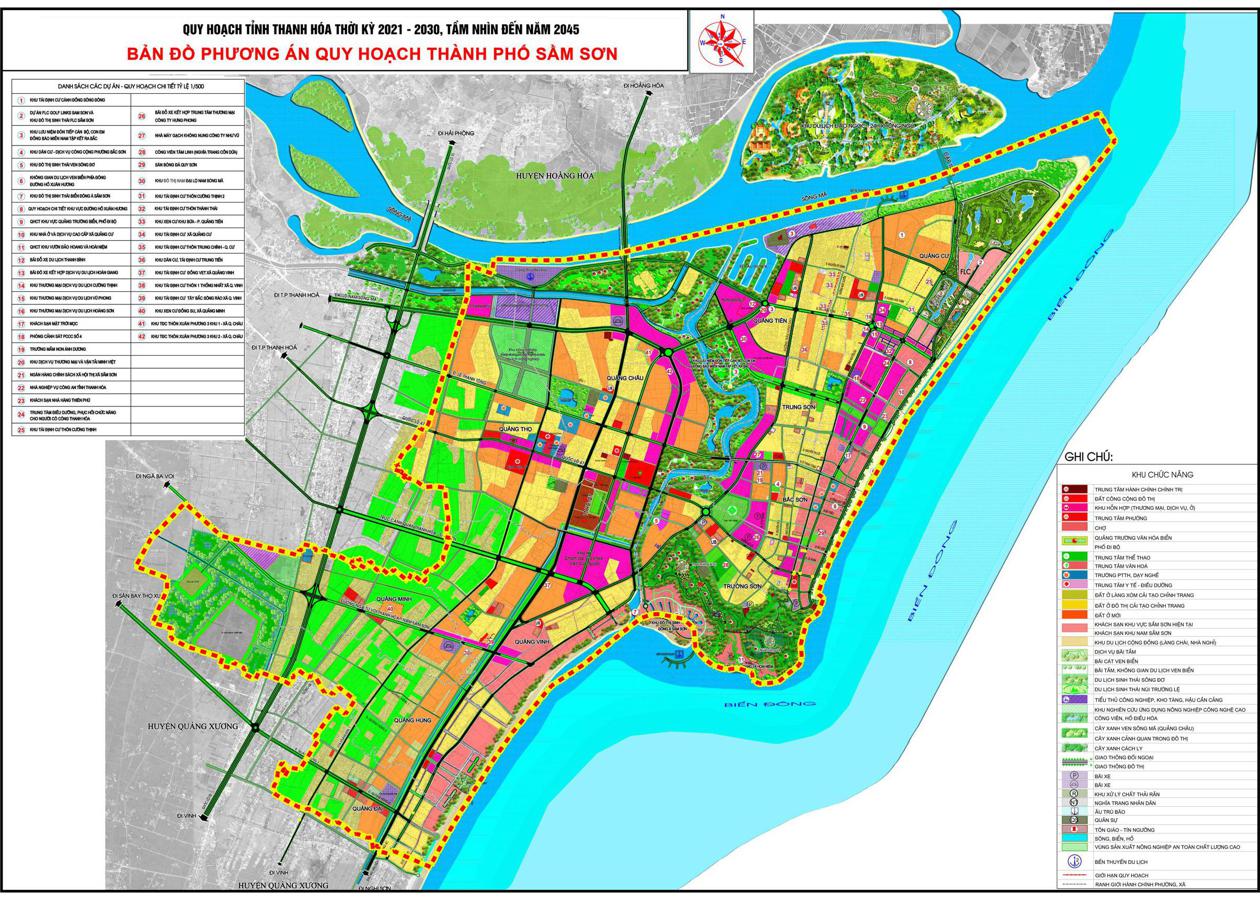 Bản đồ quy hoạch Thành phố Sầm Sơn