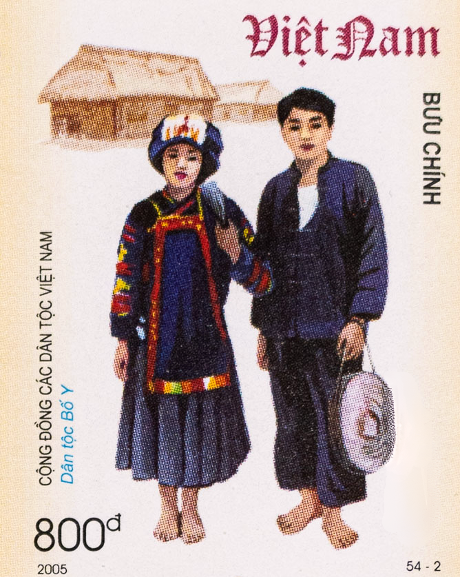 Hình ảnh dân tộc Bố Y - bộ tem 54 dân tộc Việt Nam