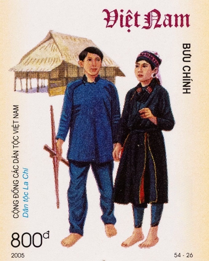 Hình ảnh dân tộc La Chí - bộ tem 54 dân tộc Việt Nam
