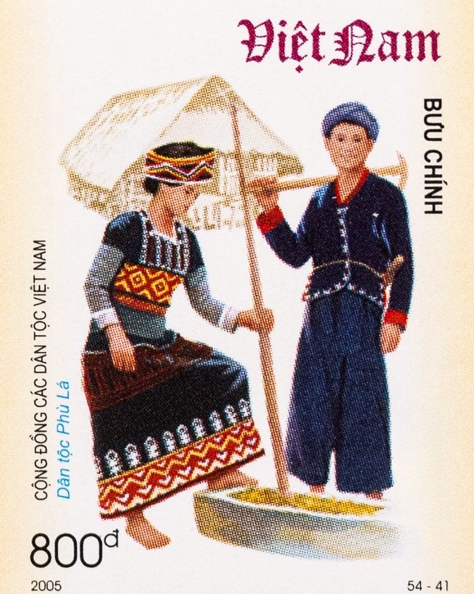 Hình ảnh dân tộc Phù Lá - bộ tem 54 dân tộc Việt Nam