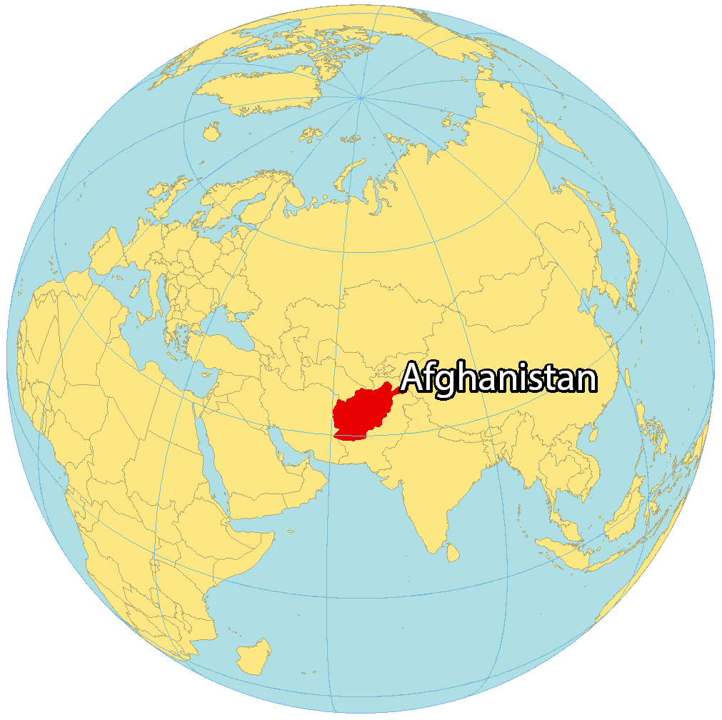 Bản đồ vị trí của Afghanistan. Nguồn: gisgeography.com