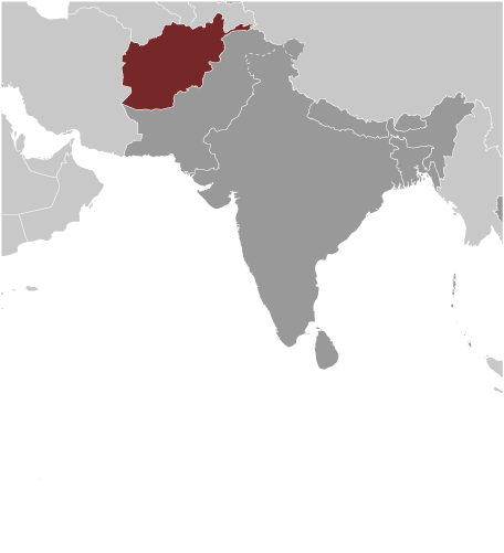Bản đồ vị trí của Afghanistan