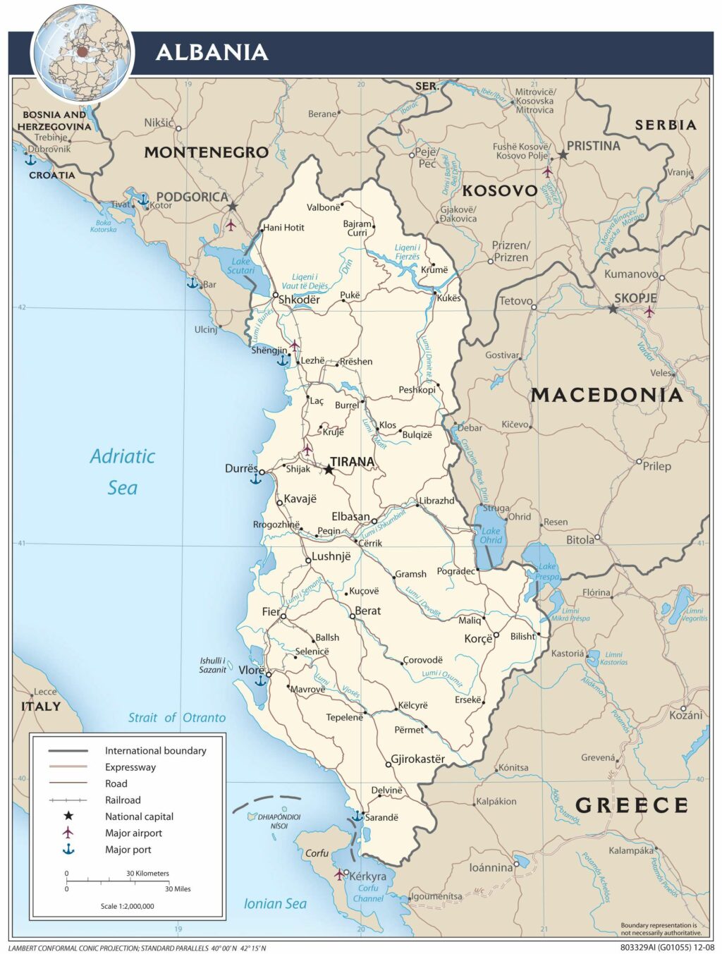 Bản đồ giao thông Albania