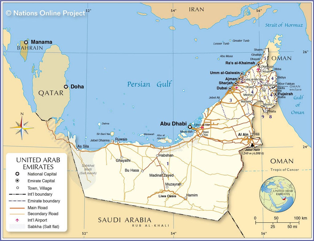 Bản đồ Các Tiểu vương quốc Ả Rập Thống nhất, Ả Rập