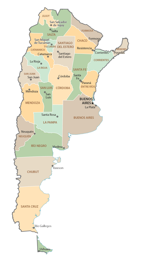Bản đồ tỉnh Argentina