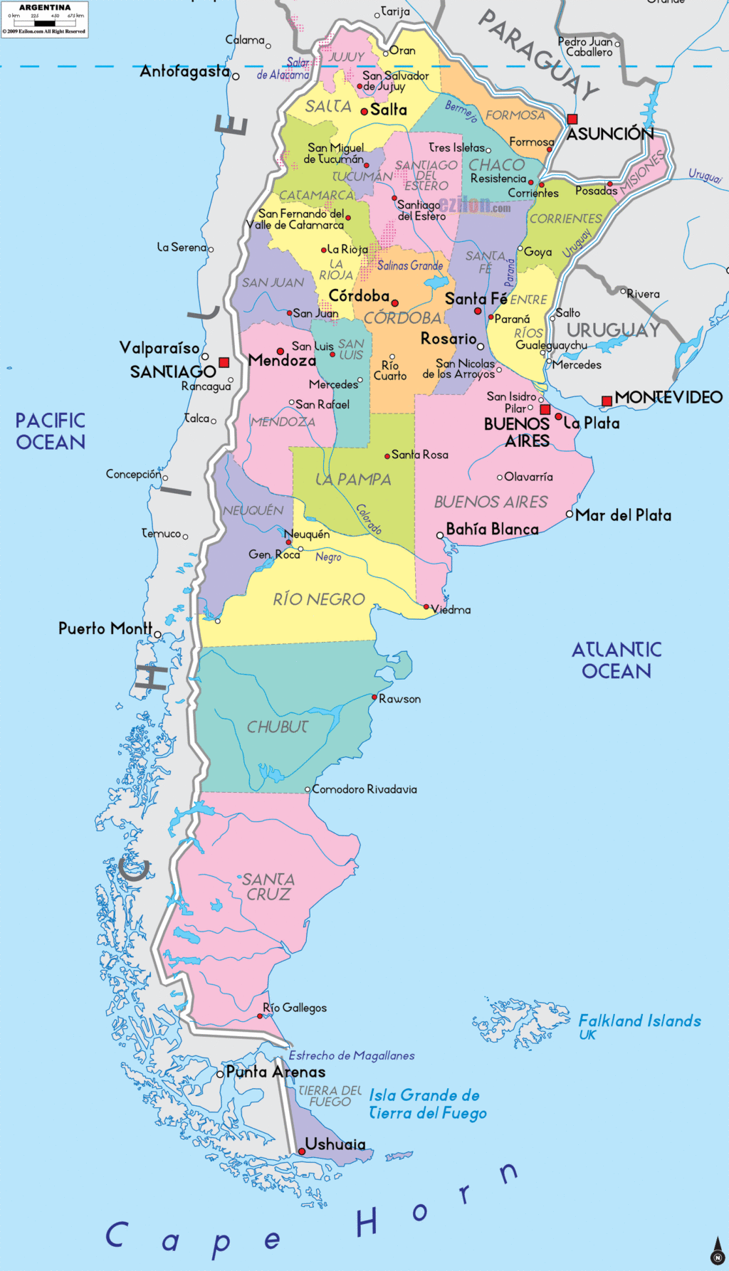 Argentina political map.