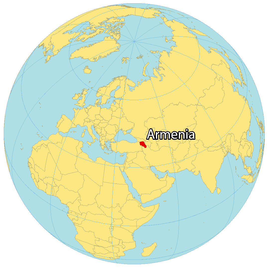 Bản đồ vị trí của Armenia. Nguồn: gisgeography.com