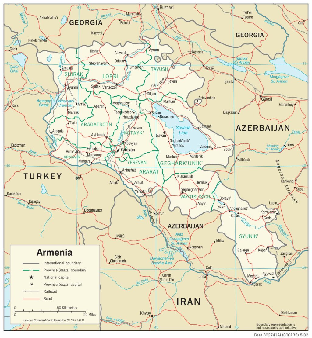 Bản đồ giao thông Armenia