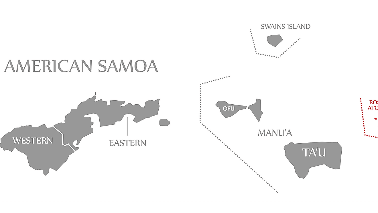  Bản đồ các quận và đảo Samoa thuộc Mỹ
