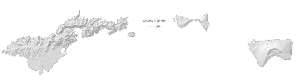 Bản đồ độ cao Samoa thuộc Mỹ