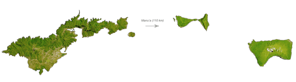 Bản đồ vệ tinh Samoa thuộc Mỹ