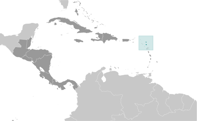Bản đồ vị trí của Antigua và Barbuda