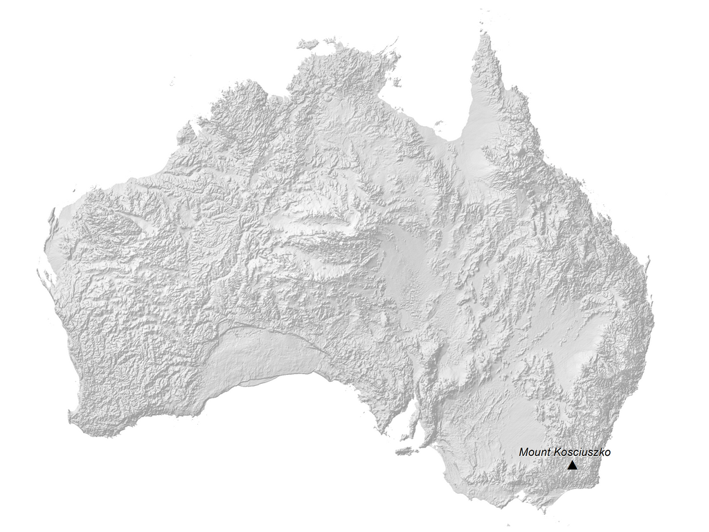 Bản đồ độ cao Úc