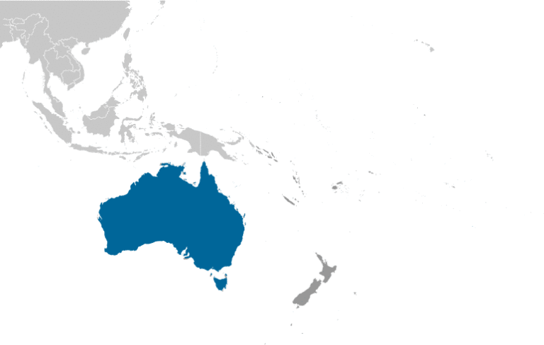 Bản đồ vị trí của nước Úc