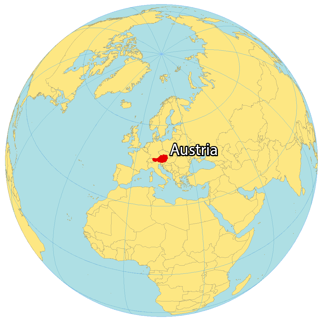 Bản đồ vị trí của Áo. Nguồn: gisgeography.com