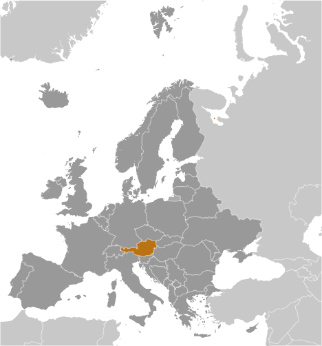 Bản đồ vị trí nước Áo