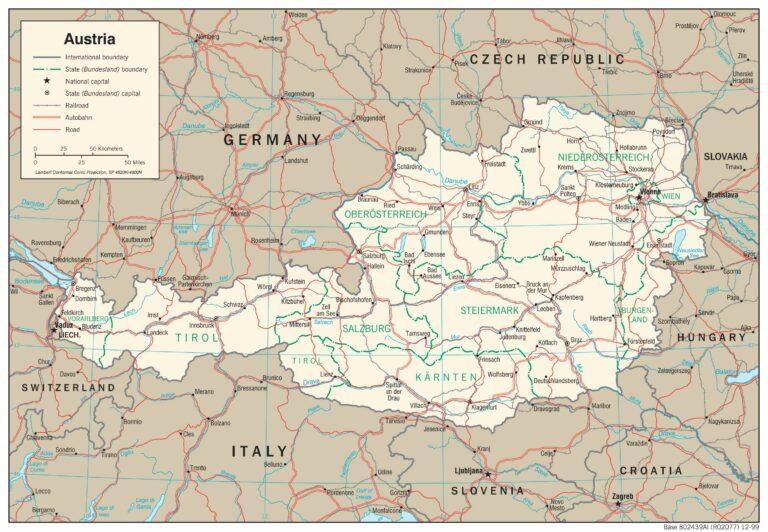 Bản đồ giao thông nước Áo