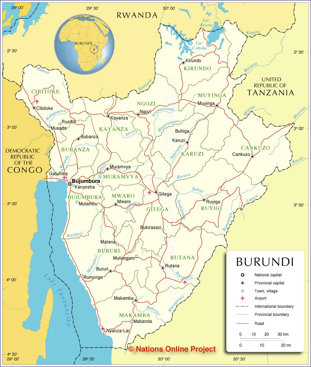 Bản đồ hành chính của Burundi