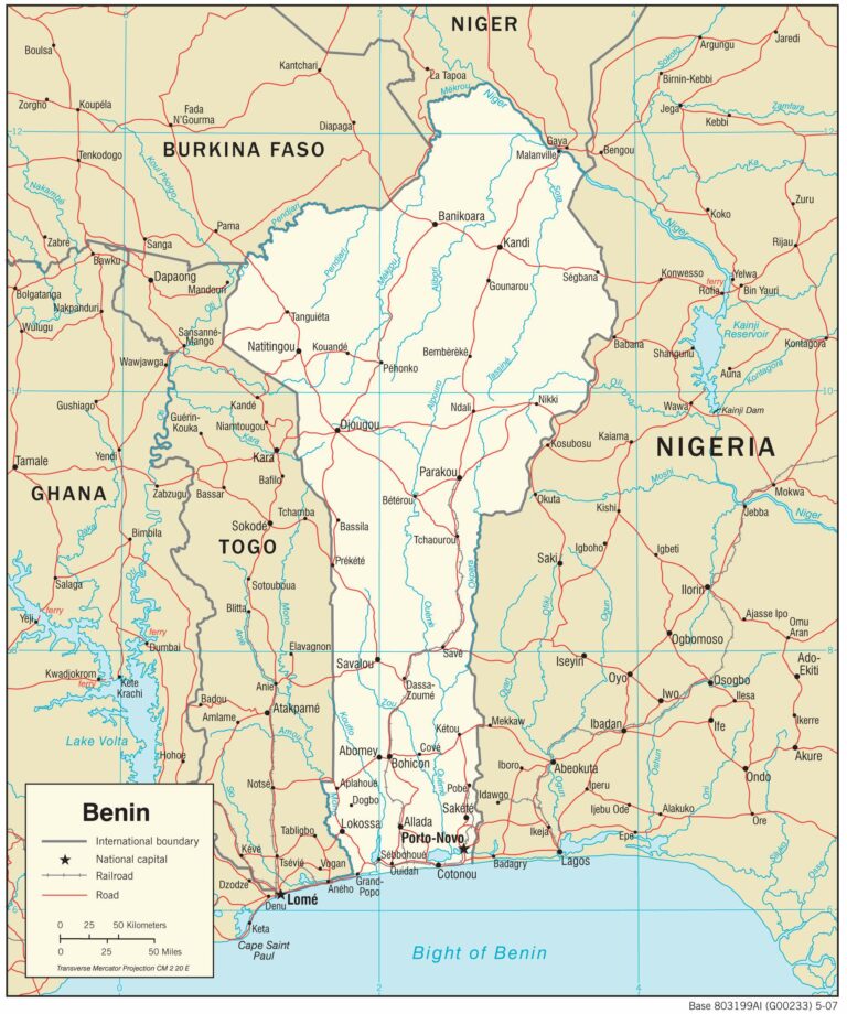 Bản đồ giao thông Bénin