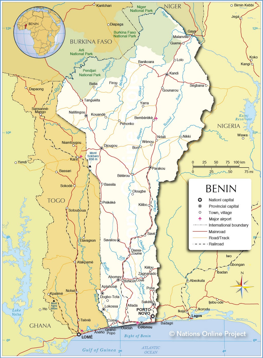 Bản đồ hành chính của Bénin