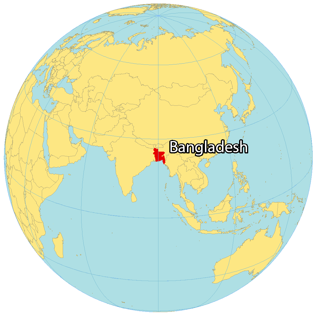 Bản đồ vị trí của Bangladesh. Nguồn: gisgeography.com