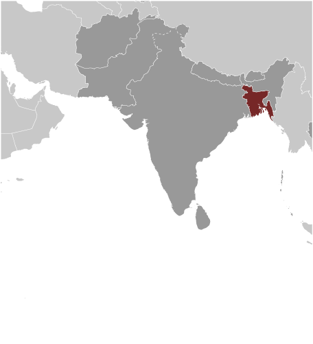 Bản đồ vị trí của Bangladesh