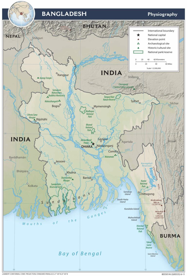 Bản đồ địa lý Bangladesh