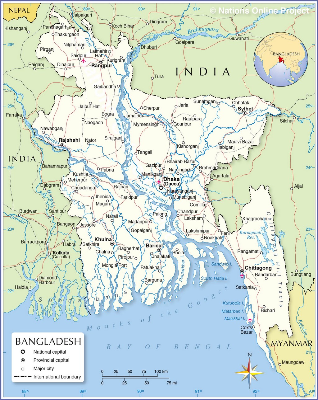 Bản đồ hành chính của Bangladesh