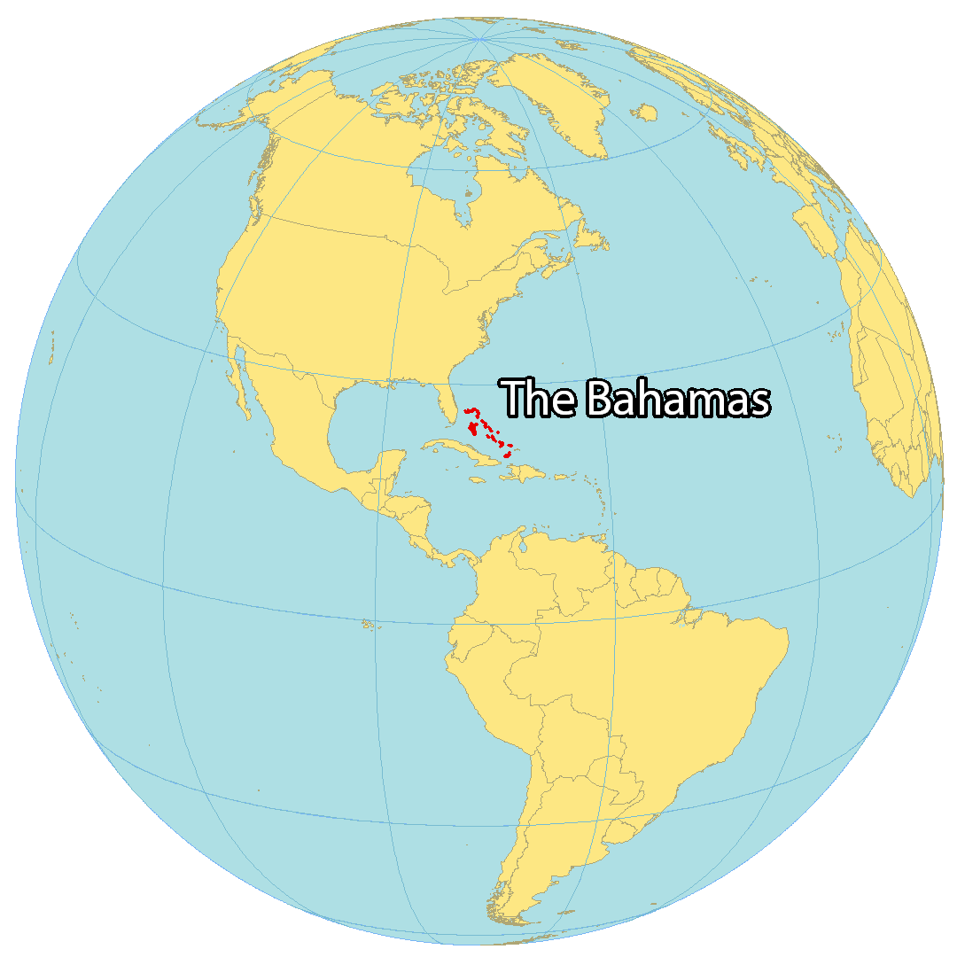 Bản đồ vị trí của Bahamas. Nguồn: gisgeography.com
