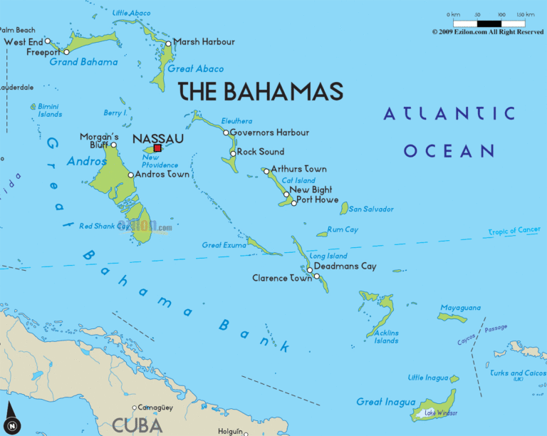 Bản đồ hành chính Bahamas khổ lớn