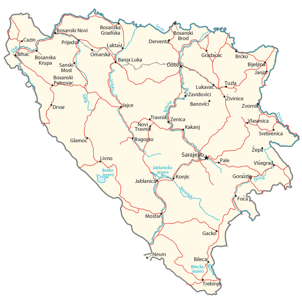 Bản đồ Bosnia và Herzegovina
