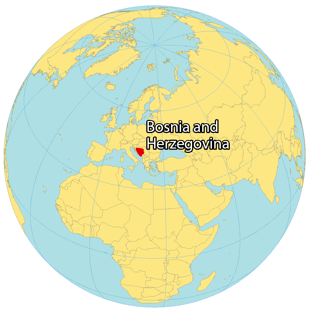 Bản đồ vị trí của Bosnia & Herz. Nguồn: gisgeography.com