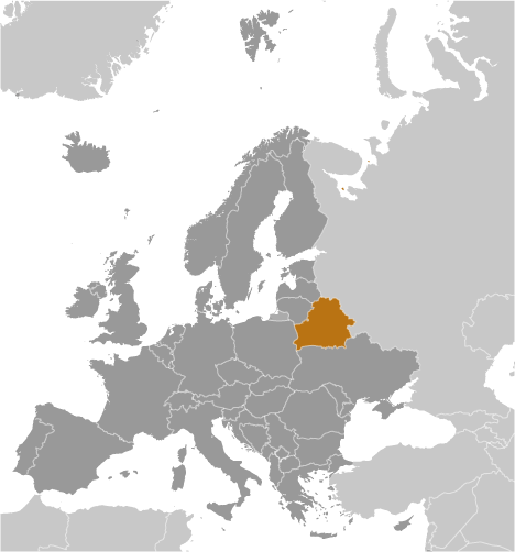 Bản đồ vị trí của Belarus