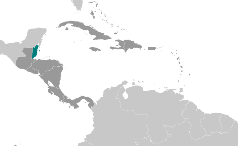 Bản đồ vị trí của Belize