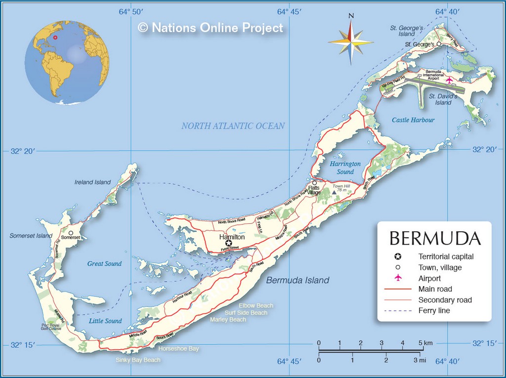 Bản đồ hành chính của Quần đảo Bermuda