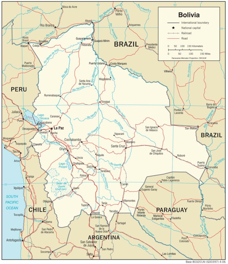 Bản đồ giao thông Bolivia