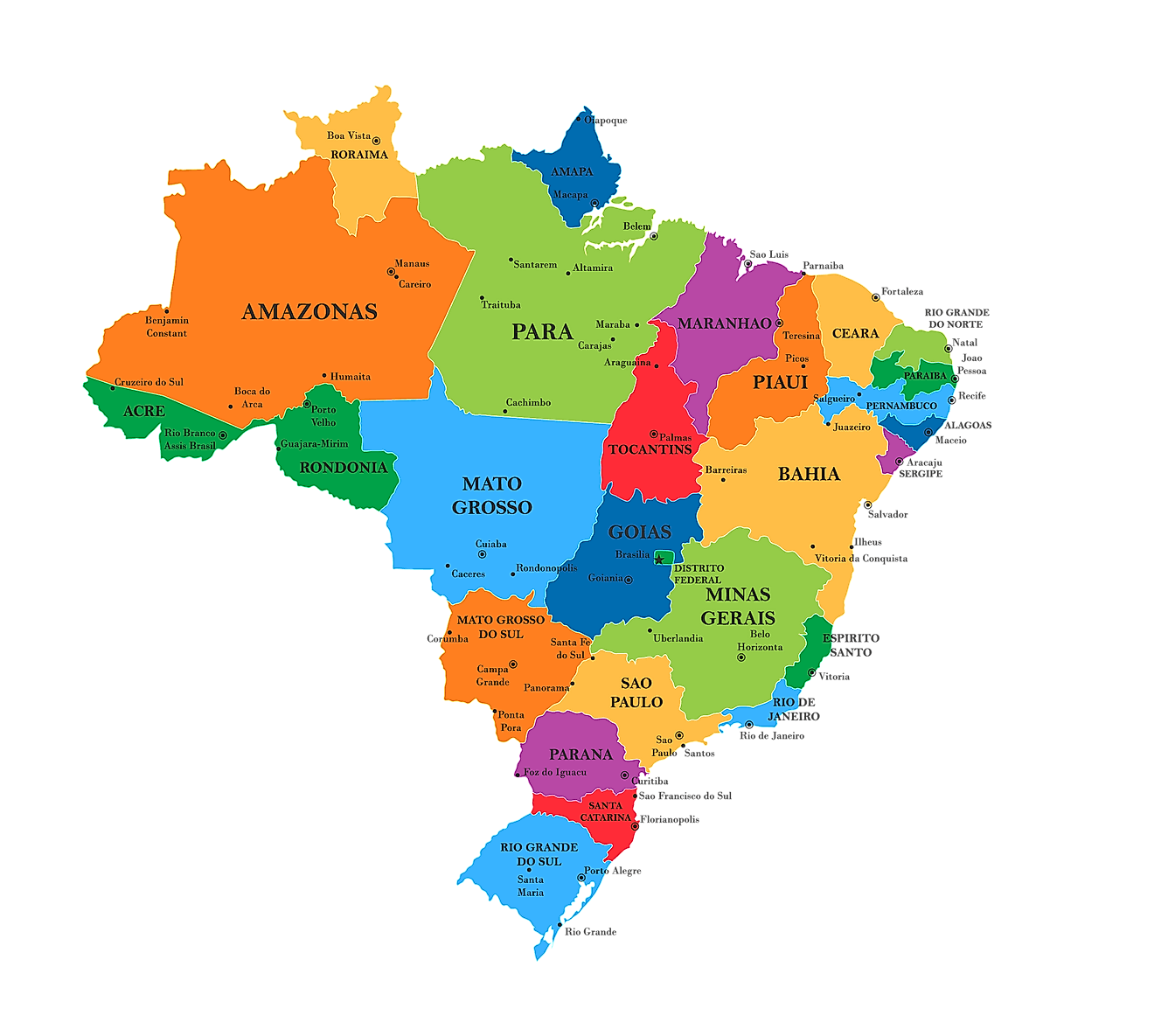 Bản đồ các bang của Brazil