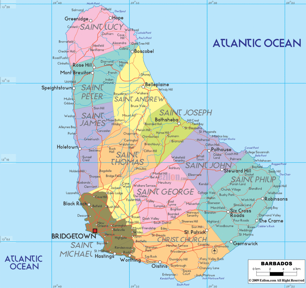 Bản đồ hành chính Barbados