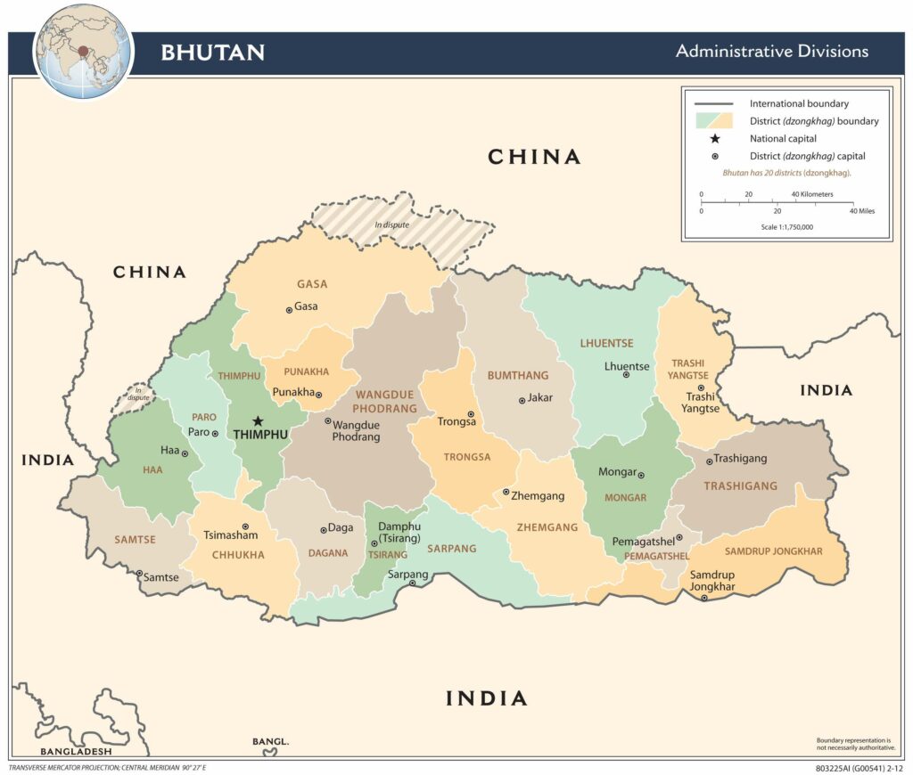 Bản đồ hành chính Bhutan