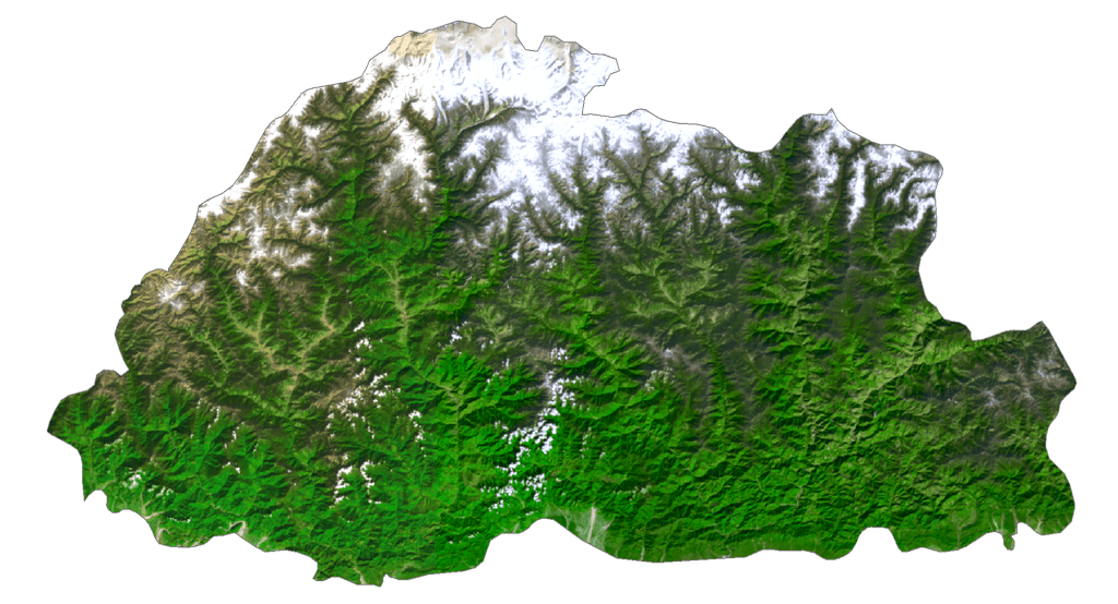 Bản đồ vệ tinh Bhutan