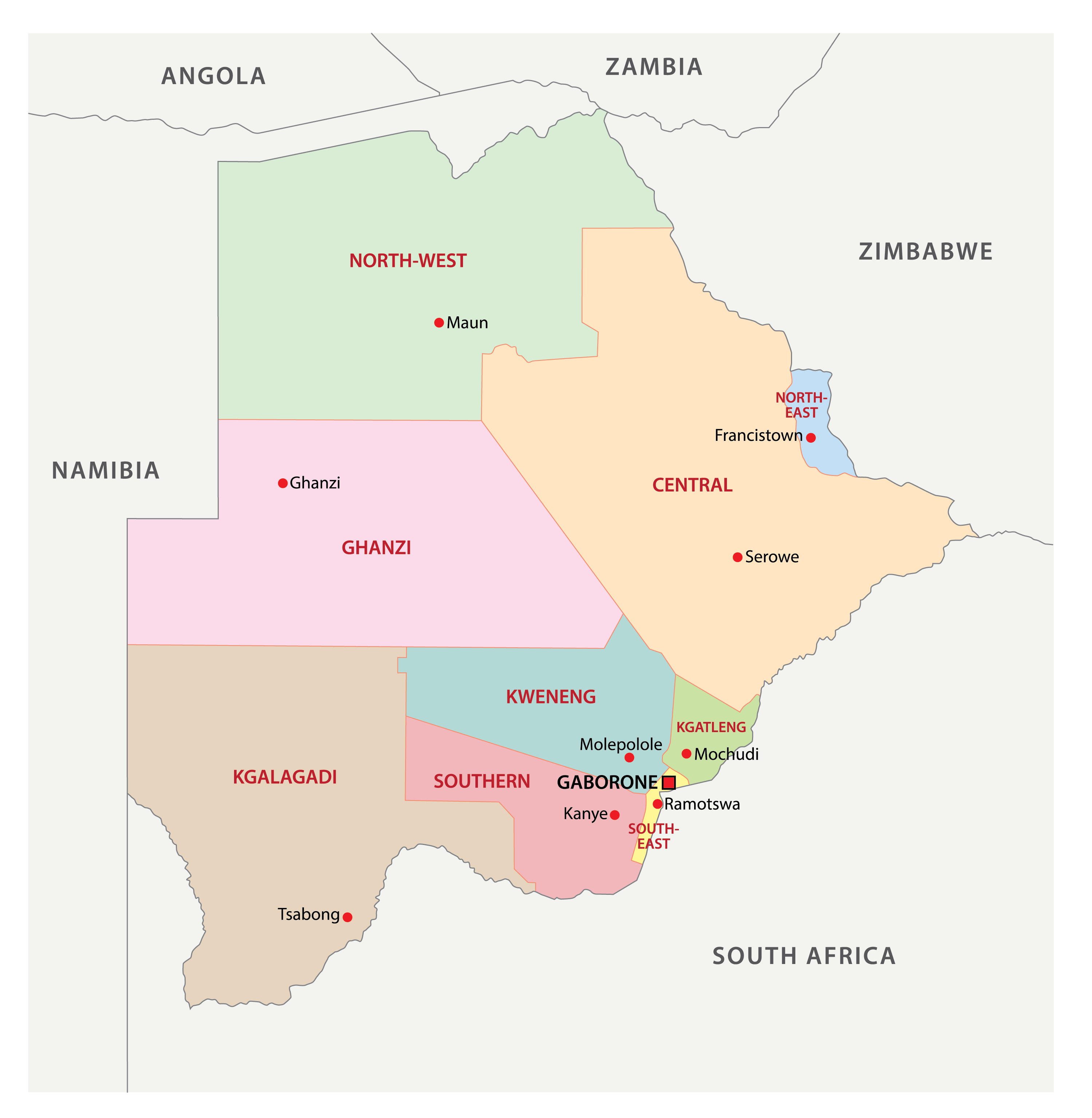 Map Of Botswana