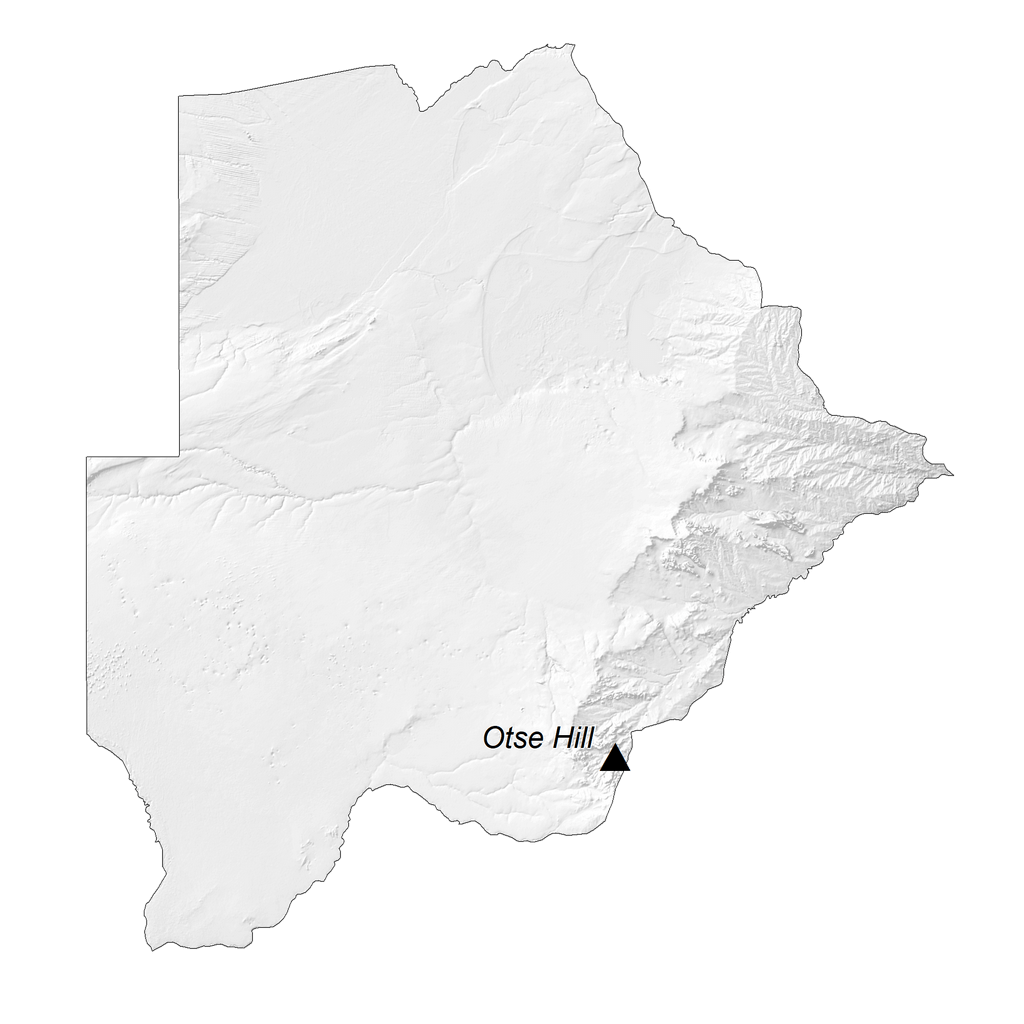 Botswana Bản đồ độ cao
