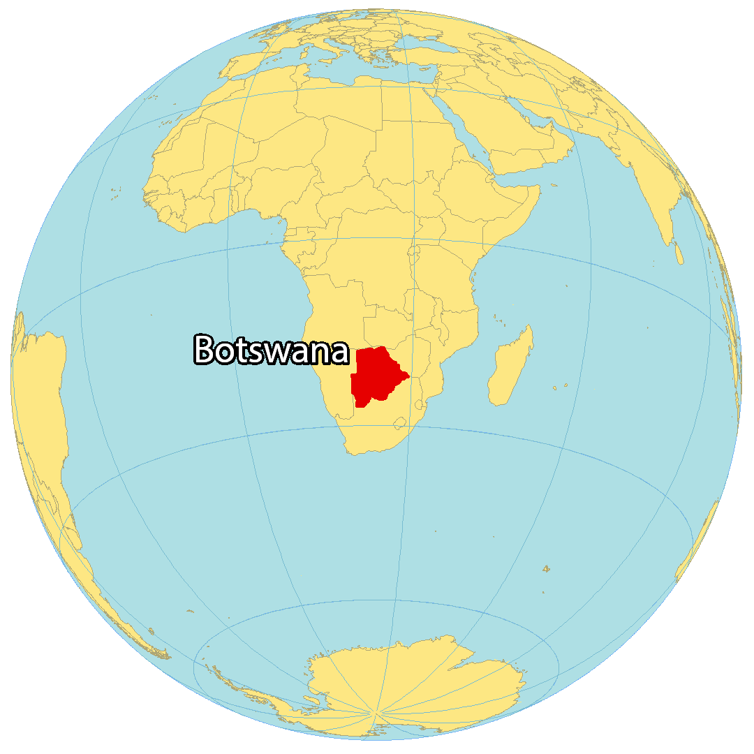 Bản đồ vị trí của Botswana. Nguồn: gisgeography.com