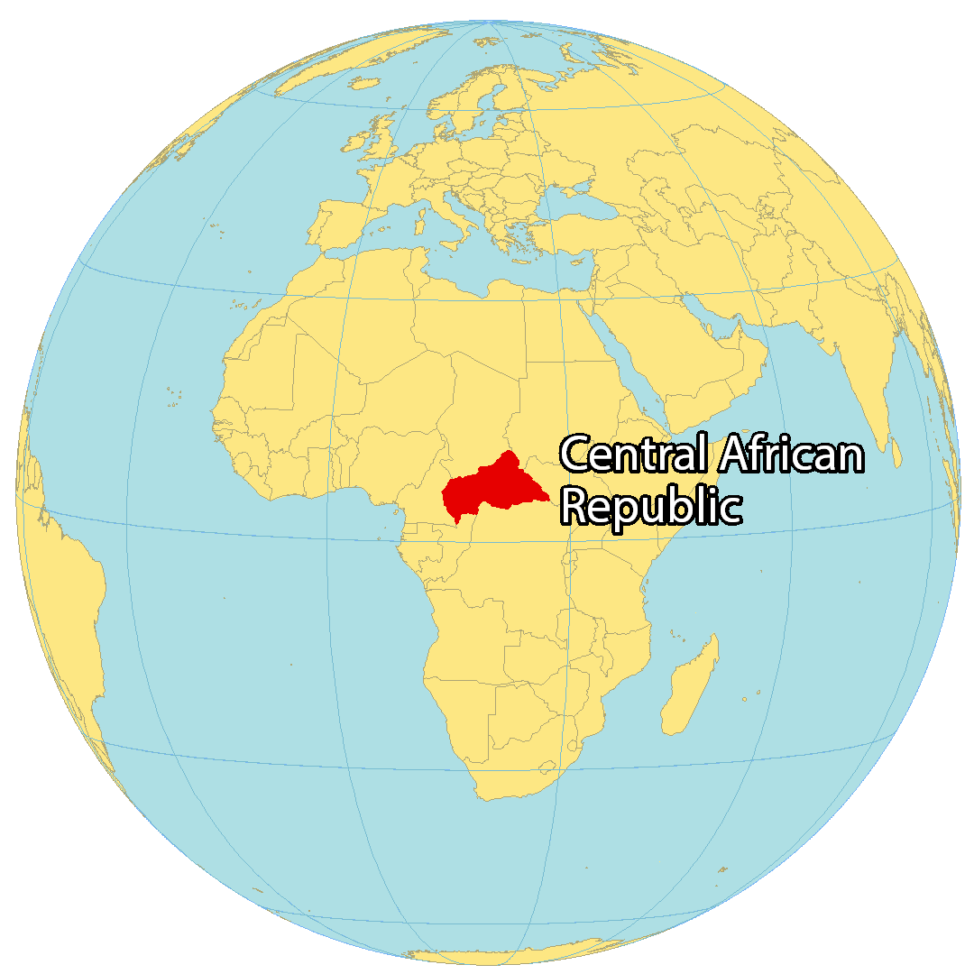 Bản đồ vị trí của Cộng hòa Trung Phi. Nguồn: gisgeography.com